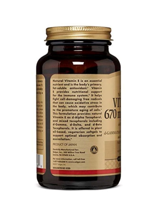 Solgar Vitamin E 670 mg Dietary Supplement - 100 Softgels - Image 4