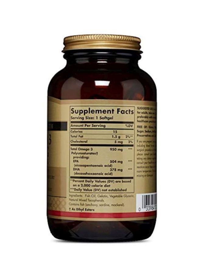 Solgar Pack Of 2 Omega 3 950mg EPA And DHA Dietary Supplement - 180 Softgels - Image 2