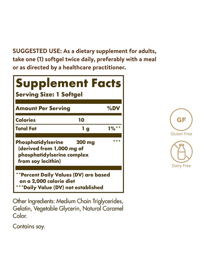 Solgar Phosphatidylserine 200 mg Dietary Supplement- 60 Softgels - Image 5
