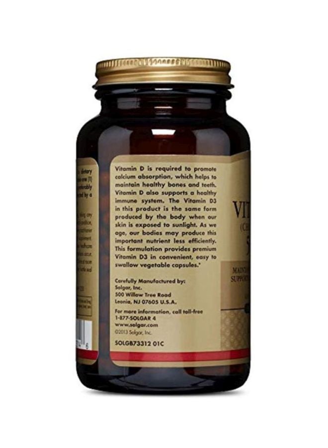 Solgar - Vitamin D3 5,000 IU Dietary Supplement - 240 Vegetable Capsules - Image 1