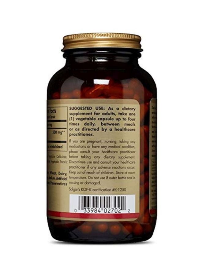 Solgar Taurine 500 MG Dietary Supplement - 250 Vegetable Capsules - Image 3