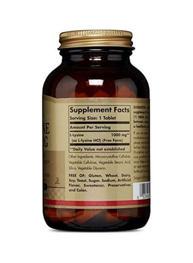 Solgar - L-Lysine 1000 MG Dietary Supplement - 100 Tablets - Image 1