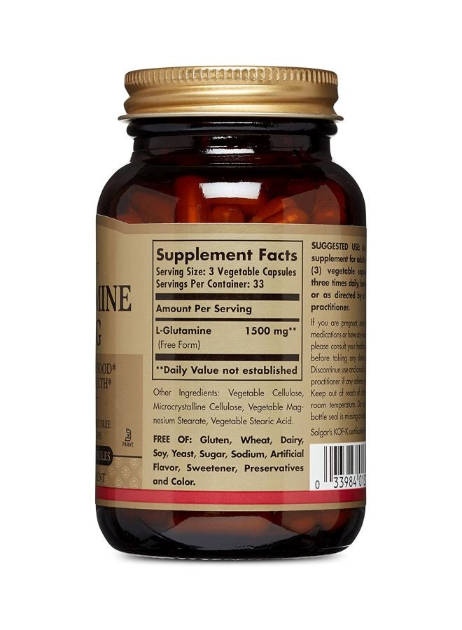Solgar L-Glutamine 500 MG Dietary Supplement - 100 Capsules - Image 4