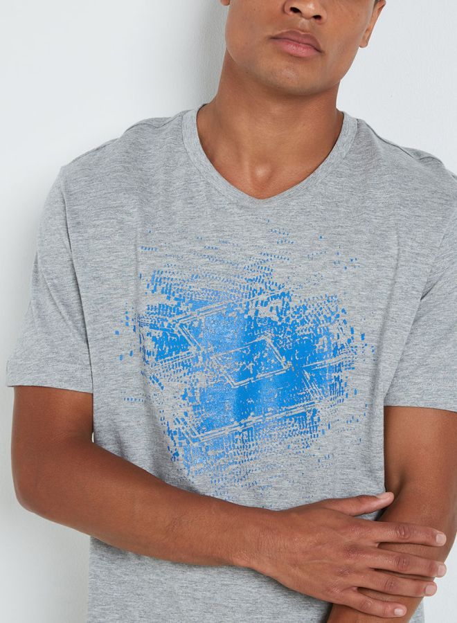 لوتو تيشيرت بطبعة "Jonah III" . رمادي - Image 4