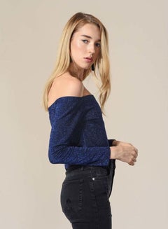 Off Shoulder Long Sleeve Top Blue - v1596038403/N31124500V_3