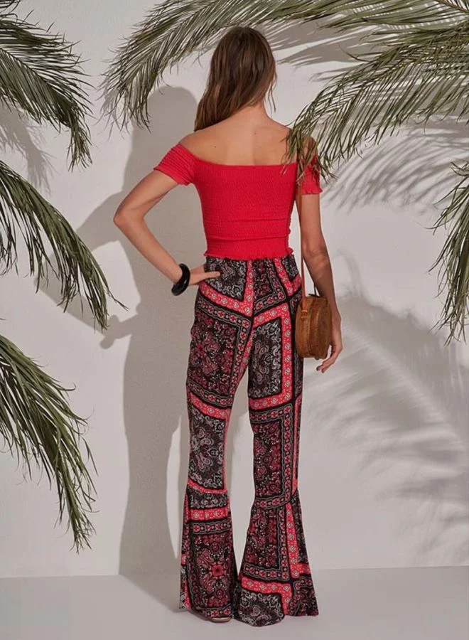 High Streets Casual Pants Red/Black