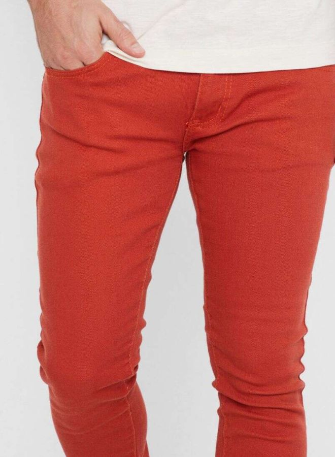 SOUL STAR Basic Skinny Jeans Orange  - Image 4