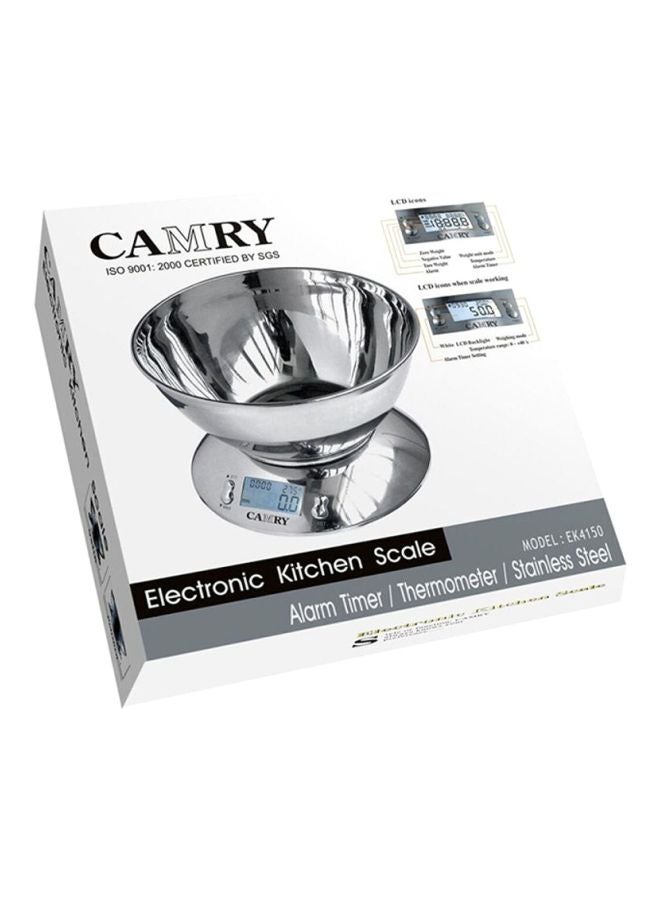 CAMRY Digital Food Scale With Bowl Silver 8.4inch - Image 4