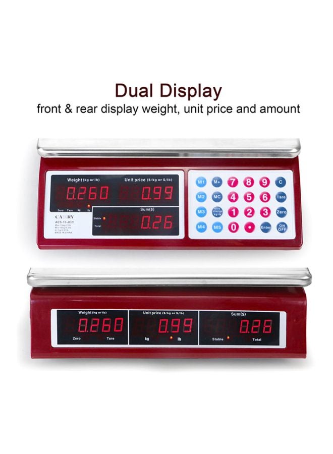 CAMRY - Commercial Grocery Scale Red 35.5 x 23.5centimeter - Image 1