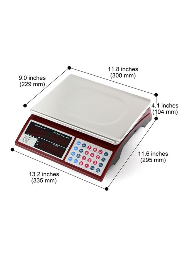 CAMRY Commercial Grocery Scale Red 13 x 4.1 x 11.8inch - Image 4