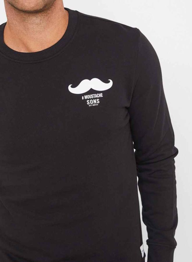 ONLY&SONS - Moustache Sweatshirt Black - Image 1