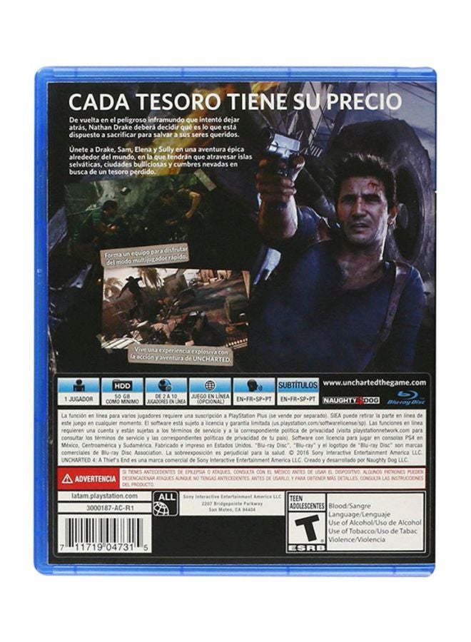 لعبة الفيديو "Uncharted 4: A Thief's End" (إصدار عالمي) - بلاي ستيشن 4 (PS4)