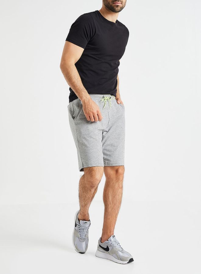All Over Print Shorts Light Grey