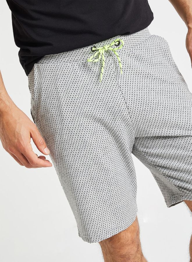 All Over Print Shorts Light Grey