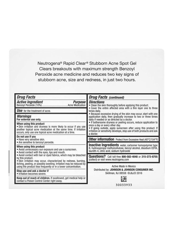 Neutrogena - Rapid Clear Stubborn Acne Spot Treatment Gel 1 ozounce - Image 1