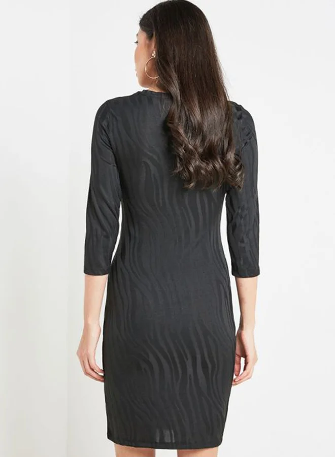 PIECES Zebra Print Dress Black