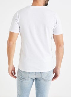 PRODUKT Solid Crew Neck T-Shirt White  - Image 4