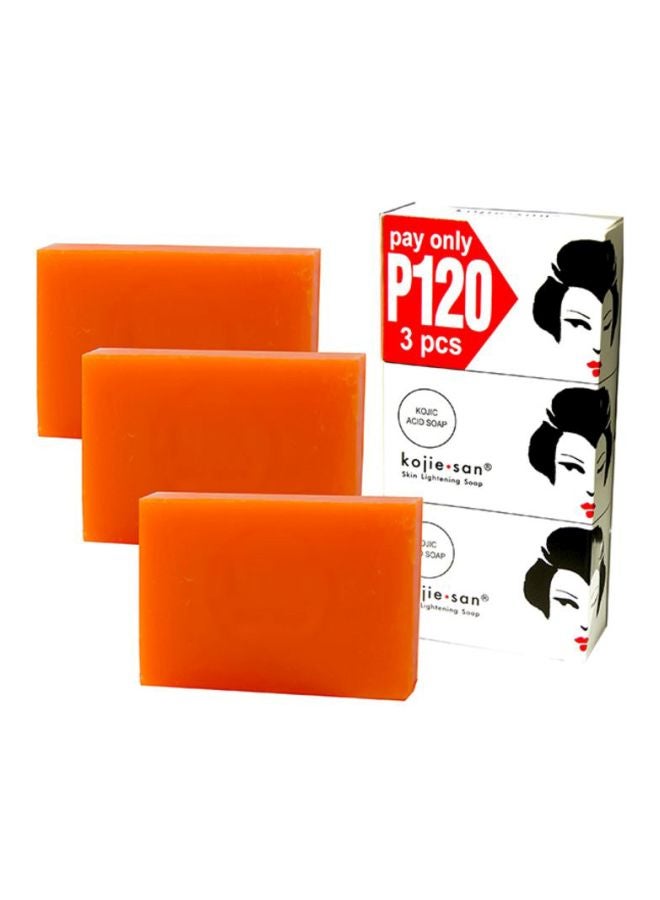 كوجي سان مجموعة صابون تفتيح البشرة بلون برتقالي من 3 قطع برتقالي 3 x 65جرام  - Image 2