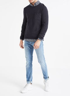PRODUKT Front Pocket Long Sleeve Sweater Navy  - Image 3