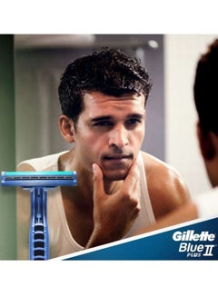 Gillette 14-Piece Blue II Plus Disposable Razor Set Blue/Silver  - Image 4