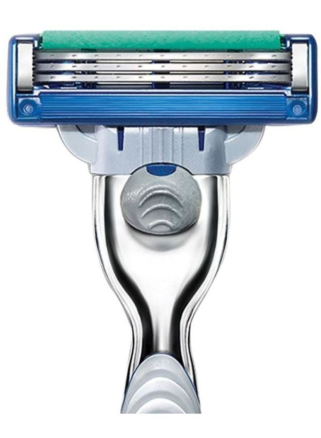 Gillette - 2-Piece Blade Set With Mach3 Turbo Razor Handle Blue/Silver - Image 1