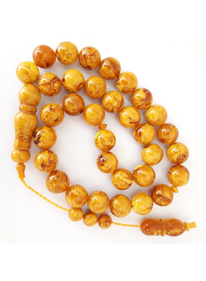 Miracle Empire Tasbeeh Men Gift Natural Honey Amber Sand 12mm Rosary Prayer Beads  - Image 1
