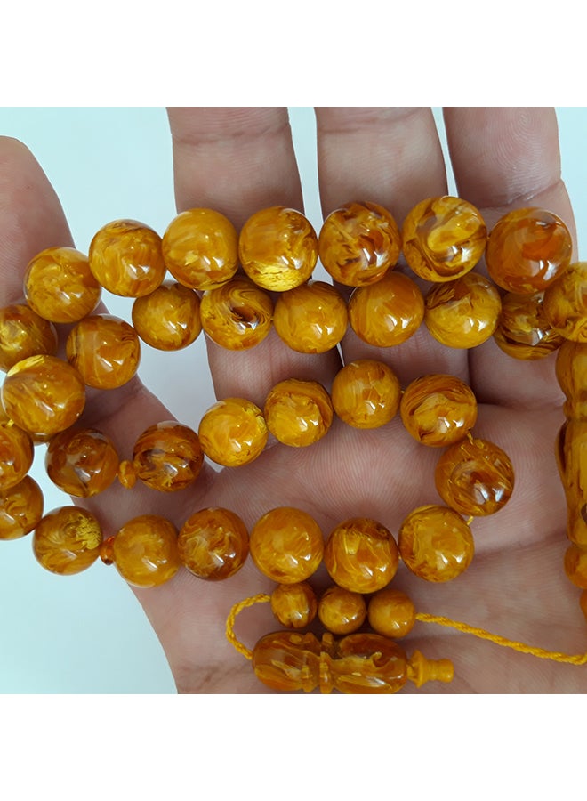 Miracle Empire Tasbeeh Men Gift Natural Honey Amber Sand 12mm Rosary Prayer Beads  - Image 2
