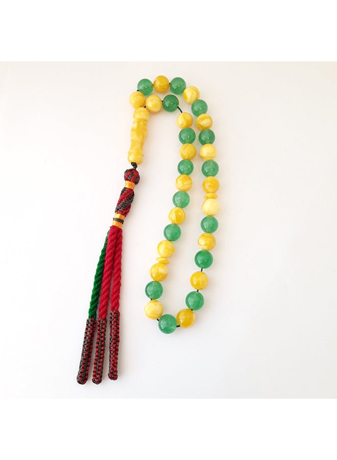 ميركال إمبراير مسبحة صلاة خرزية من Aventurine , مصنوعة من الكهرمان الطبيعي, تعتبر هدية مثالية جداً للرجال - Image 2