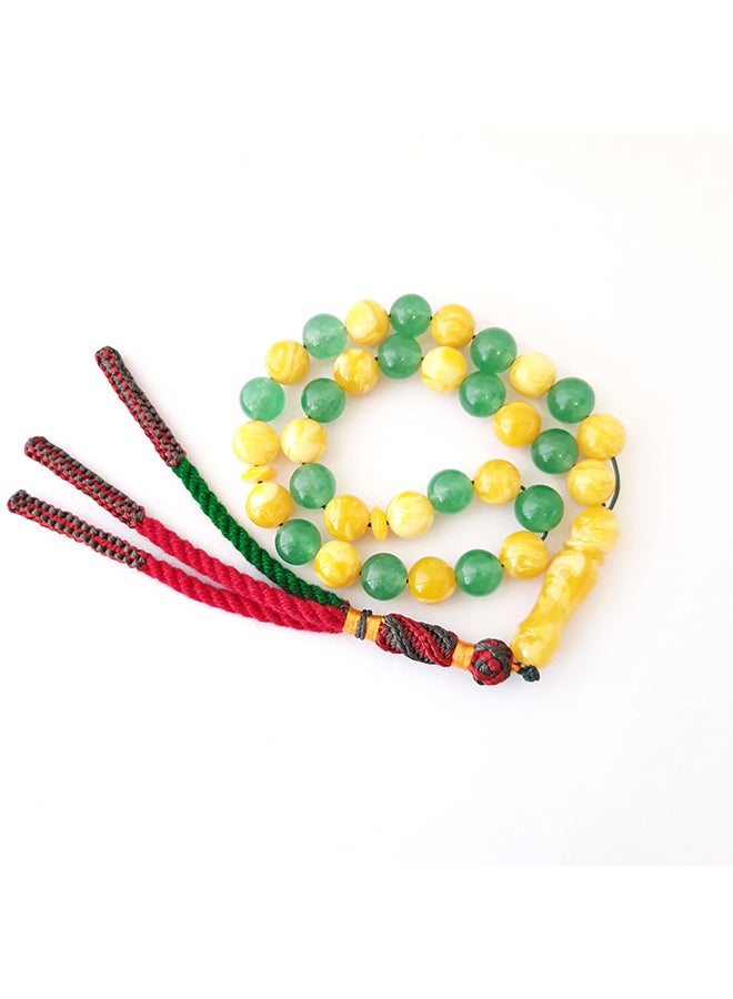 ميركال إمبراير مسبحة صلاة خرزية من Aventurine , مصنوعة من الكهرمان الطبيعي, تعتبر هدية مثالية جداً للرجال - Image 1