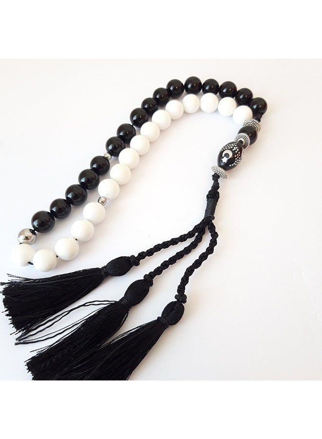 سبحة بتصميم توازن اليين واليانغ الطبيعي مناسبة كهدية سبحة صلاة من العقيق والعقيق اليماني - Image 2