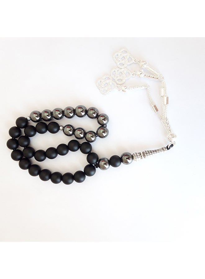 Miracle Empire - Tasbih Natural Mat Onyx and Hemitate Prayer Beads Rosary - Image 1