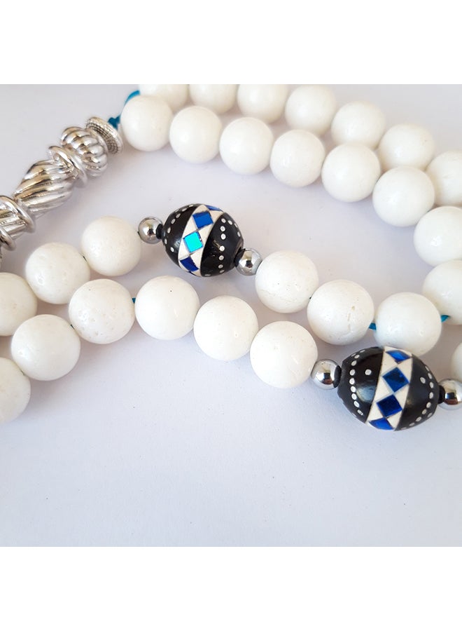 Miracle Empire Tasbih Natural Coral and Kook Elegant Engraved Prayer Beads Rosary  - Image 2