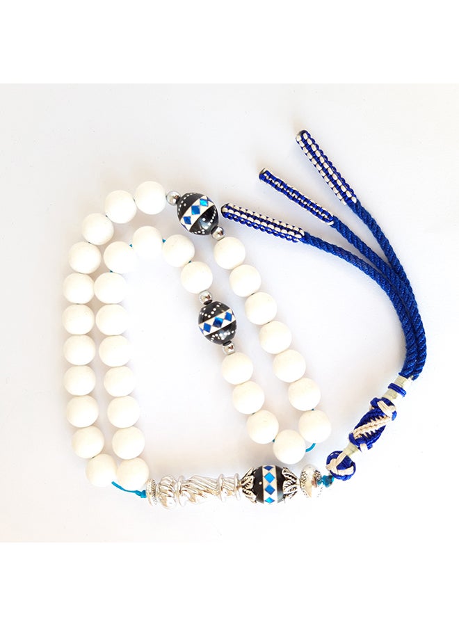 Miracle Empire Tasbih Natural Coral and Kook Elegant Engraved Prayer Beads Rosary  - Image 1