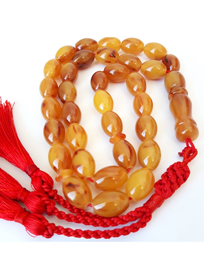 Miracle Empire Gift Tasbih Natural Honey Amber Sand Prayer Beads Rosary  - Image 2