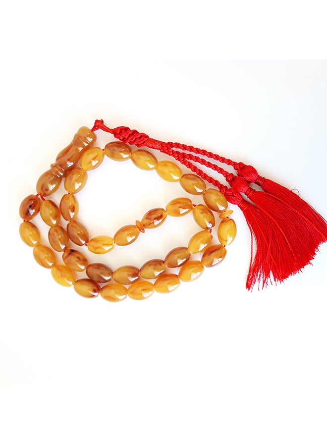 Miracle Empire Gift Tasbih Natural Honey Amber Sand Prayer Beads Rosary  - Image 1