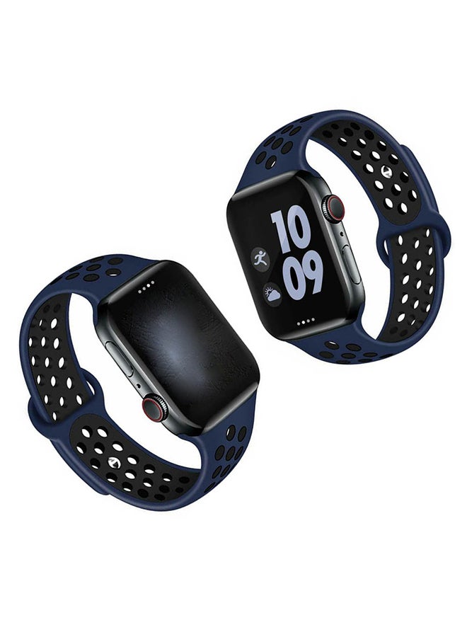 Generic - Colourful Patterns Band For Apple Watch 38/40mm Black/Blue - Image 1