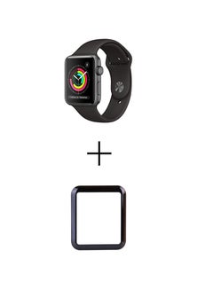 Silicone Mesh Band With Screen Protector For Apple Watch 44mm Black