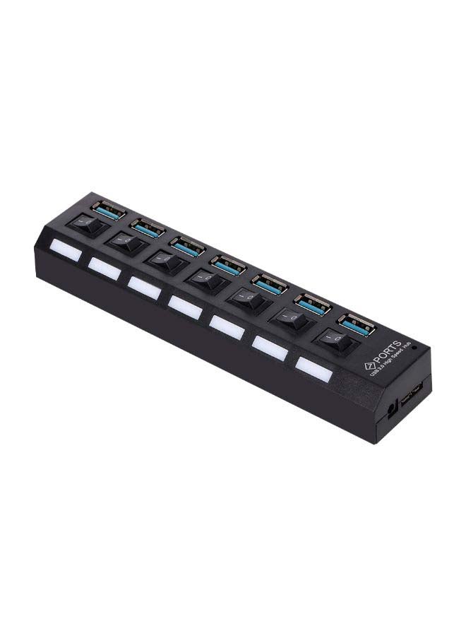موزع USB به 7 منافذ أسود - Image 1