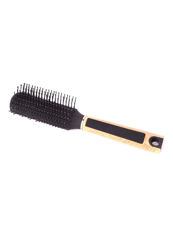 FOK Paddle Hair Brush With Wooden Handle Black/Beige 24x9cm  - Image 2