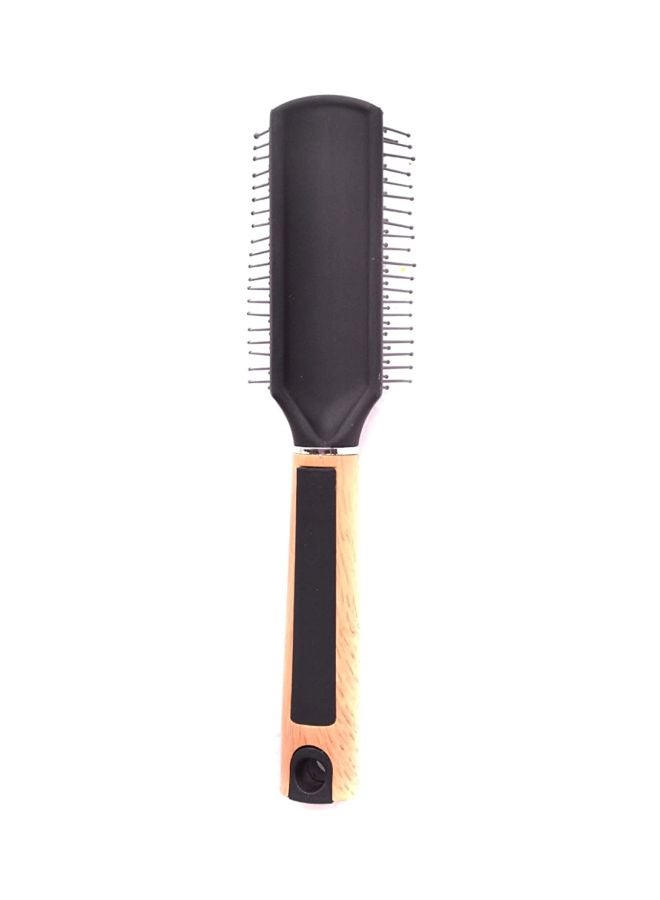 FOK Paddle Hair Brush With Wooden Handle Black/Beige 24x9cm  - Image 3