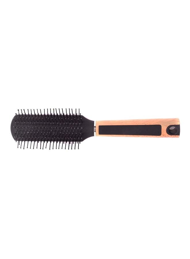 FOK Paddle Hair Brush With Wooden Handle Black/Beige 24x9cm  - Image 1