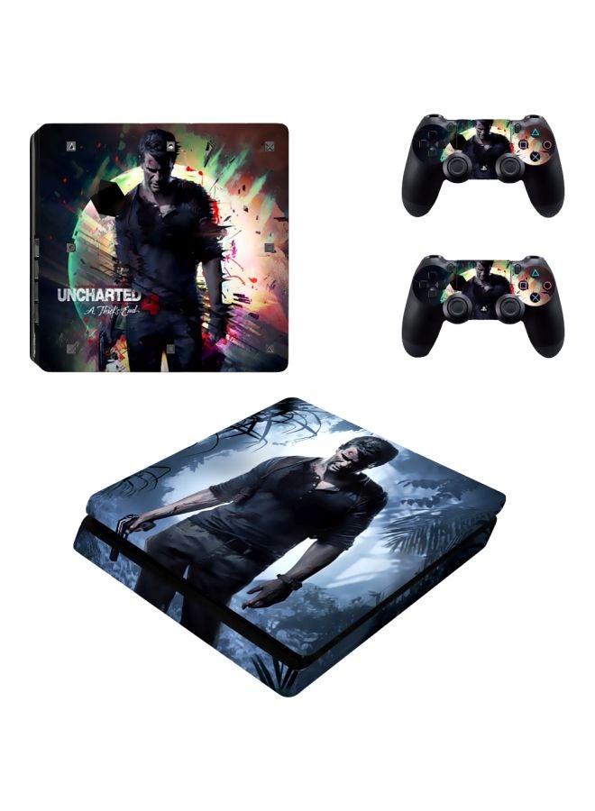 Beauenty 4-Piece Uncharted Wireless Console And  Controller Sticker Set For PS4 Slim  - Image 1