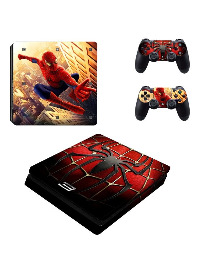 Beauenty 4-Piece Spider-Man 3 Printed Console And Controller Sticker Set For PlayStation 4 Slim - Image 1