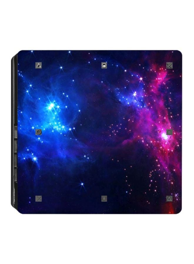 Beauenty 4-Piece Galaxy Printed Console And Controller Sticker Set For PlayStation 4 Slim - Image 2