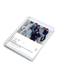 LOWHA A5 BTS Themed Spiral Bound Notebook White/Blue/Black  - Image 2