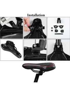 WEST BIKING PU Leather Bicycle Saddle 9.84x5.51x1.37inch  - Image 3