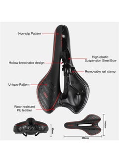 WEST BIKING PU Leather Bicycle Saddle 9.84x5.51x1.37inch  - Image 4