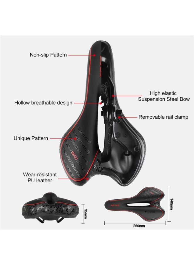 WEST BIKING PU Leather Bicycle Saddle 9.84x5.51x1.37inch  - Image 4