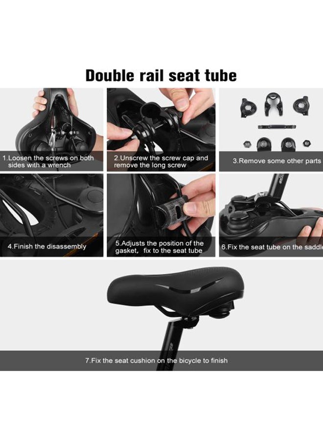 WEST BIKING Bike Saddle With Reflective Strap 9.84x7.87x3.15inch  - Image 3