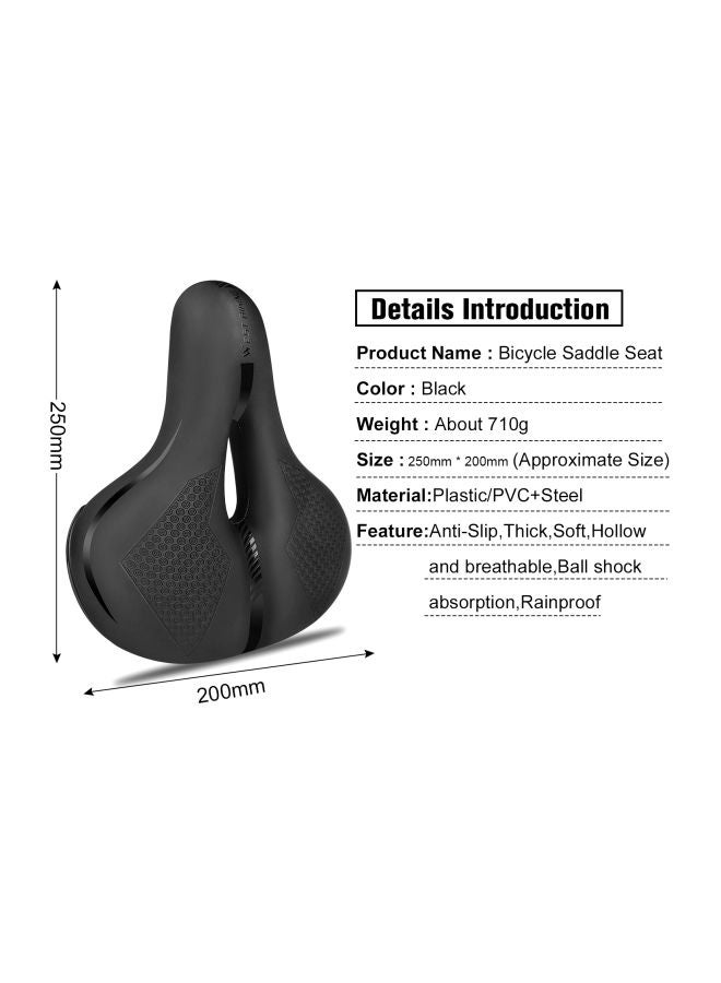 Bike Saddle With Reflective Strap 9.84x7.87x3.15inch